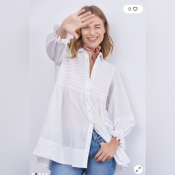 Anthropologie Tops - Anthropologie Maeve Vicki Smocked Tunic